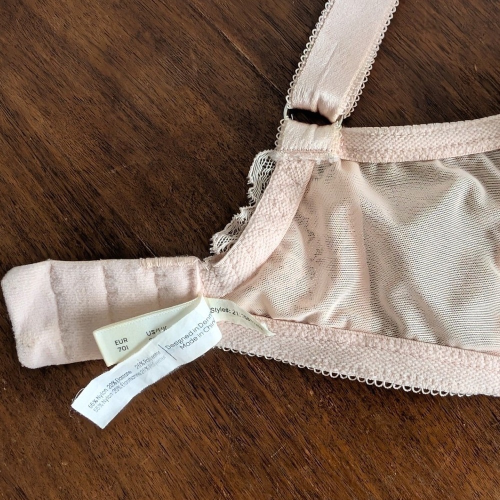 Charade 32I Beige Lace Pretty Adjustable Lightly Lined Bra - Picture 6 of 8